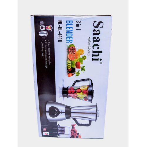 Saachi 3 In1 Blender/Grinder NL-BL-4410 - Silver/ Black