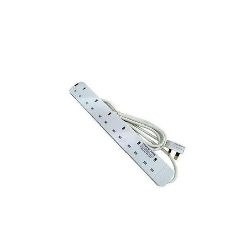 Flat Iron  And 6 Way Extension Cable - Silver, White