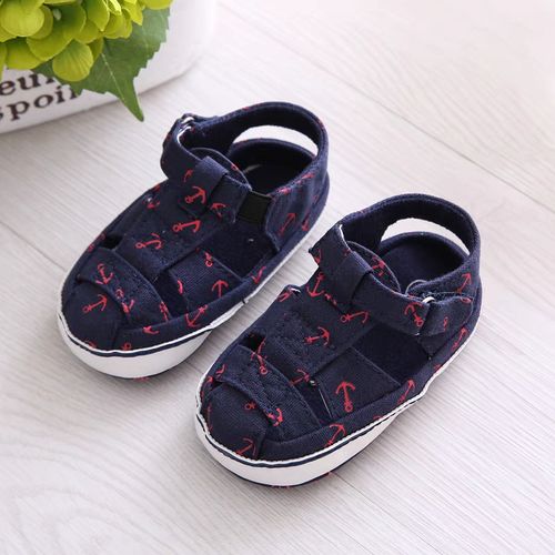 Summer Male Baby 0-1 Year Old Baby Canvas Sandals With Soft Fabric Sole Anti Slip And Breathable Walking Shoes