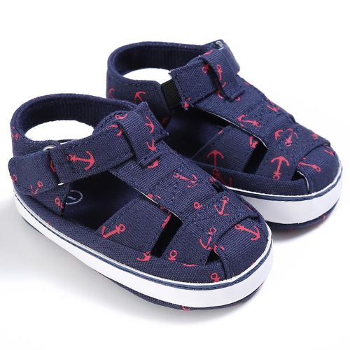 Summer Male Baby 0-1 Year Old Baby Canvas Sandals With Soft Fabric Sole Anti Slip And Breathable Walking Shoes