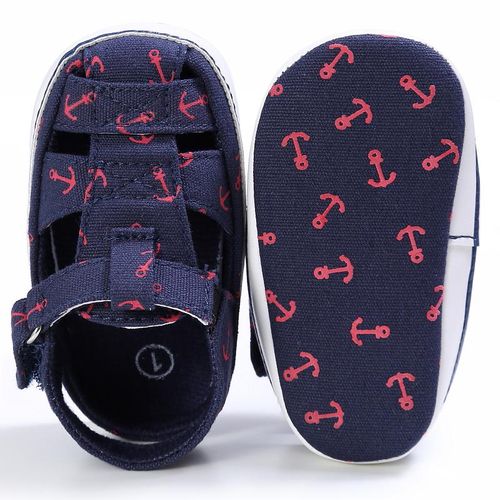 Summer Male Baby 0-1 Year Old Baby Canvas Sandals With Soft Fabric Sole Anti Slip And Breathable Walking Shoes
