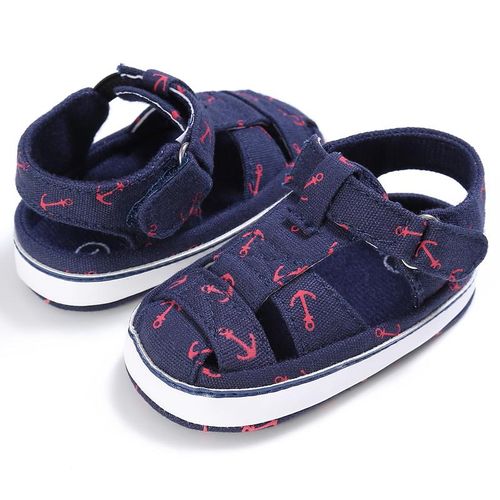 Summer Male Baby 0-1 Year Old Baby Canvas Sandals With Soft Fabric Sole Anti Slip And Breathable Walking Shoes