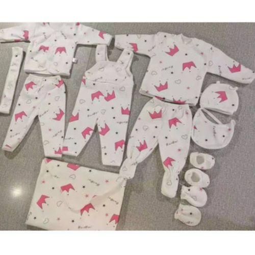 11pieces Newborn Overall Sleepsuit,flannel,bib,cap