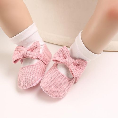 0-1 Years Baby Shoes Newborn Girls Shoes Bow-knot Cute Anti-Slip Infant Toddler Soft Sole Princess Shoes