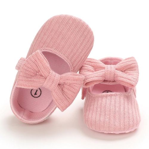 0-1 Years Baby Shoes Newborn Girls Shoes Bow-knot Cute Anti-Slip Infant Toddler Soft Sole Princess Shoes
