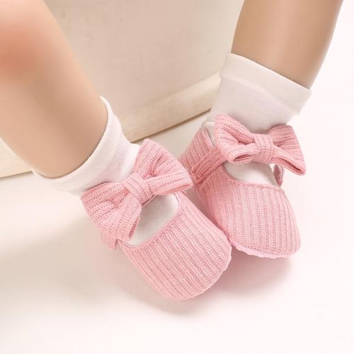 0-1 Years Baby Shoes Newborn Girls Shoes Bow-knot Cute Anti-Slip Infant Toddler Soft Sole Princess Shoes