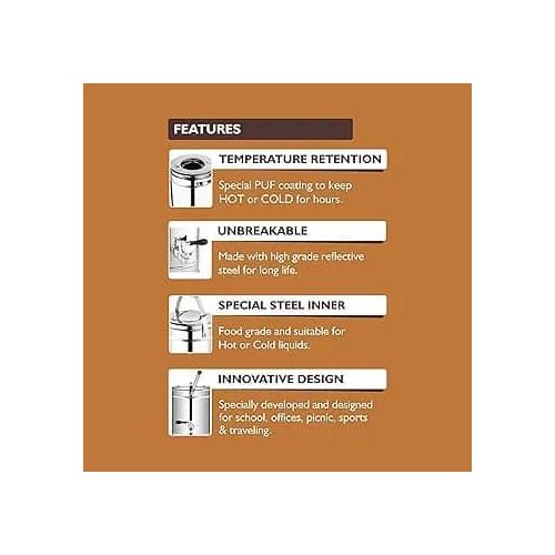 Stainless Steel Hot Or Cold Tea Urn Or Kettle Flask Can-Silver