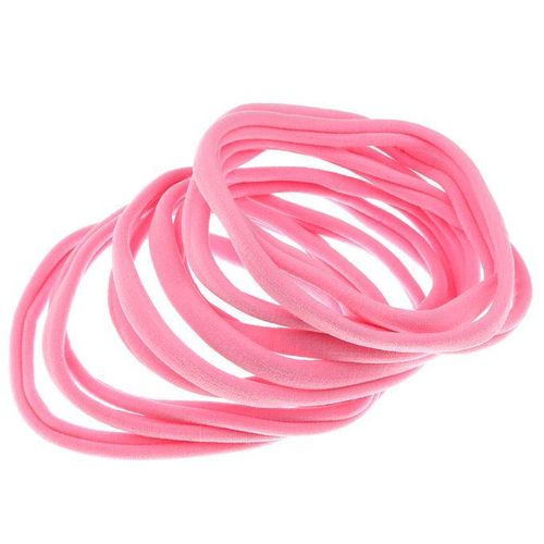 Girls Babies Nylon Hair Elastic Bobbles Bands Ties School Ponios Pink