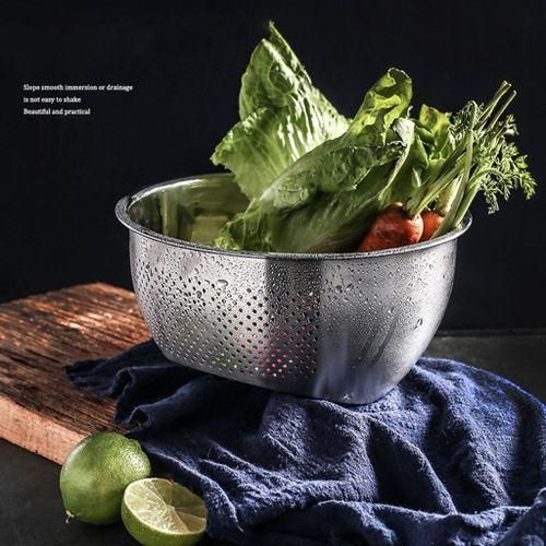 Heavy Duty Stainless Steel Rice Washing Bowl For Rice, 8.86x4.53 Inch