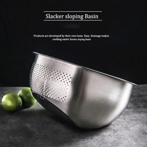Heavy Duty Stainless Steel Rice Washing Bowl For Rice, 8.86x4.53 Inch
