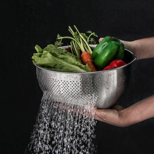 Heavy Duty Stainless Steel Rice Washing Bowl For Rice, 8.86x4.53 Inch