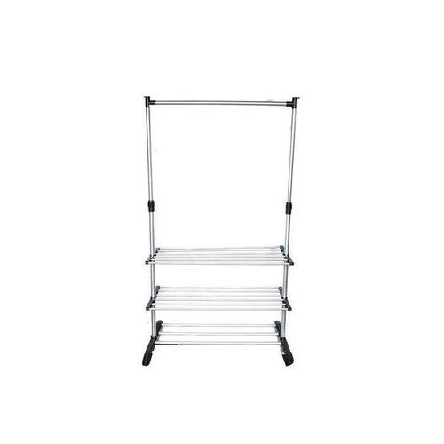 Cloth & Shoe Rack - Black,silver