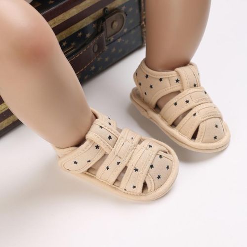 Summer 0-1 Year Old Baby Shoes Sandals Breathable Toe Bag Soft Fabric Sole Anti Slip And Wear Resistant Walking Shoes