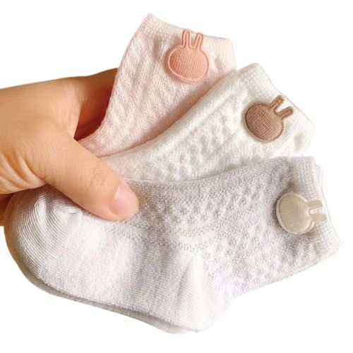 Cute Soft Cotton Mesh Socks Baby Indoor Summer Thin Socks for Home Daily Everyday Wear,Bunny Group,M NO5235