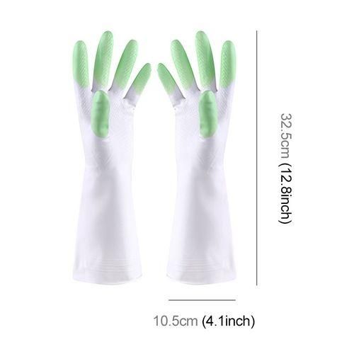 5 Pairs Sale Shark Housework Cleaning PVC Latex Gloves Waterproof Thicken Laundry Washing Gloves Green