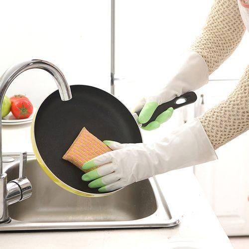 5 Pairs Sale Shark Housework Cleaning PVC Latex Gloves Waterproof Thicken Laundry Washing Gloves Green