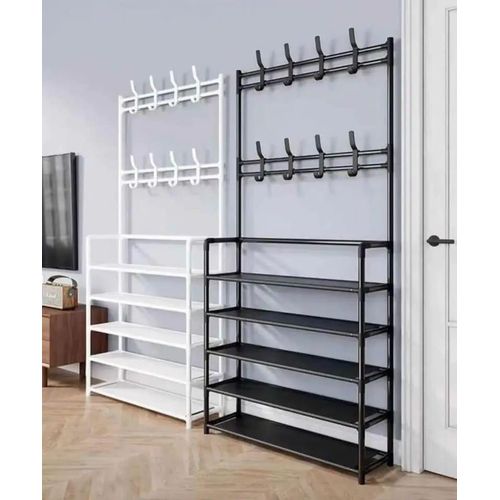 Multi-Functional Floor Hanging Coat Rack Shoes and Hat Rack, Multi-Layer Integrated Storage Rack, Home Dormitory Doorway
