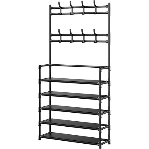 Multi-Functional Floor Hanging Coat Rack Shoes and Hat Rack, Multi-Layer Integrated Storage Rack, Home Dormitory Doorway