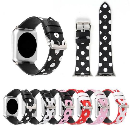 Polka Dots Printed Faux Watchband For Watch 44mm 40mm 38mm 42mm Watch Strap Bracelet For Iwatch Series 6 5 4 3 2 1
