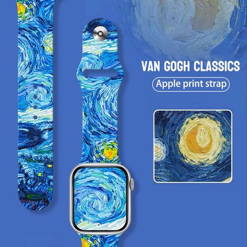 Sunflower Van Gogh Painting Strap For Iwatch Band 38/40/41mm 42/44/45/49mm Iwatch S8 Wristband Silicone Smartwatch Accessories