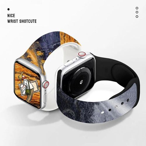 Sunflower Van Gogh Painting Strap For Iwatch Band 38/40/41mm 42/44/45/49mm Iwatch S8 Wristband Silicone Smartwatch Accessories
