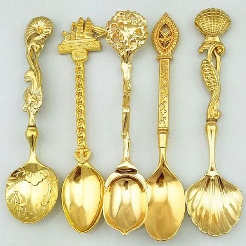 1 Set Stainless Steel Creative Coffee Spoon Soup Spoon Western Style TablewareGold