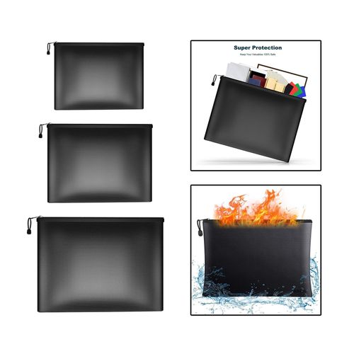 Waterproof Document Pouch Fireproof Safety Storage Small