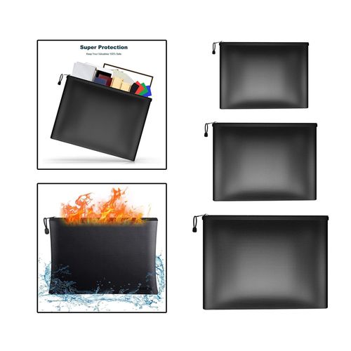 Waterproof Document Pouch Fireproof Safety Storage Small