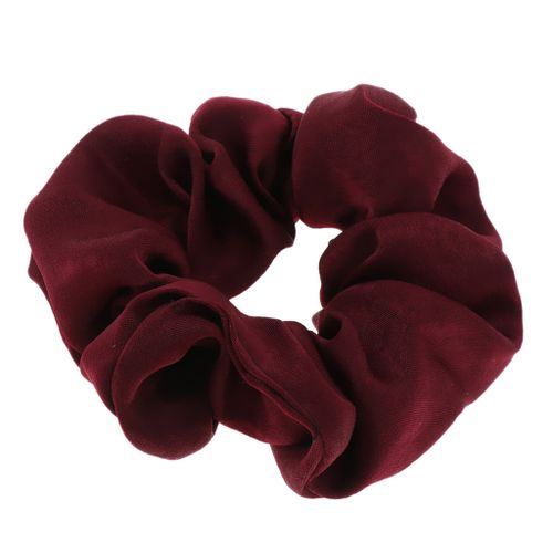 Silk  Bow Hair Scrunchies Elastic Hair Band Soft  Red