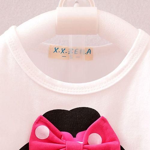 Girls Cartoon Print Vest  Polkadot Short Pant Clothing Set