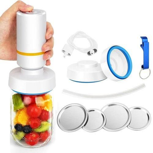 Mason Jar Vacuum Sealer, for Jars with WideRegular Mouth