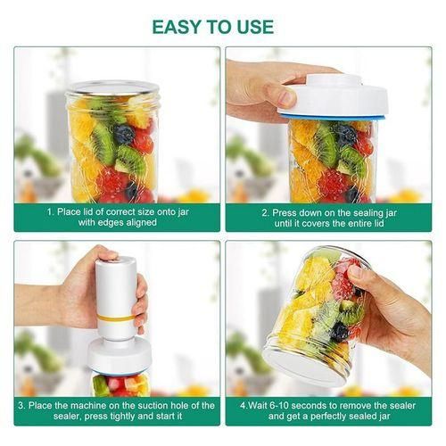 Mason Jar Vacuum Sealer, for Jars with WideRegular Mouth
