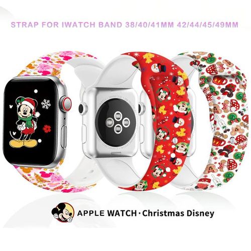 Mickey Strap For Iwatch Band 38/40/41mm 42/44/45/49mm Iwatch S8 Wristband Silicone Smartwatch Accessories