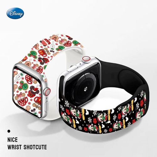 Mickey Strap For Iwatch Band 38/40/41mm 42/44/45/49mm Iwatch S8 Wristband Silicone Smartwatch Accessories
