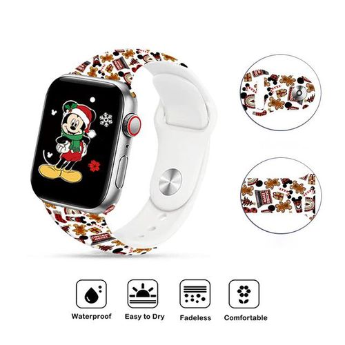 Mickey Strap For Iwatch Band 38/40/41mm 42/44/45/49mm Iwatch S8 Wristband Silicone Smartwatch Accessories