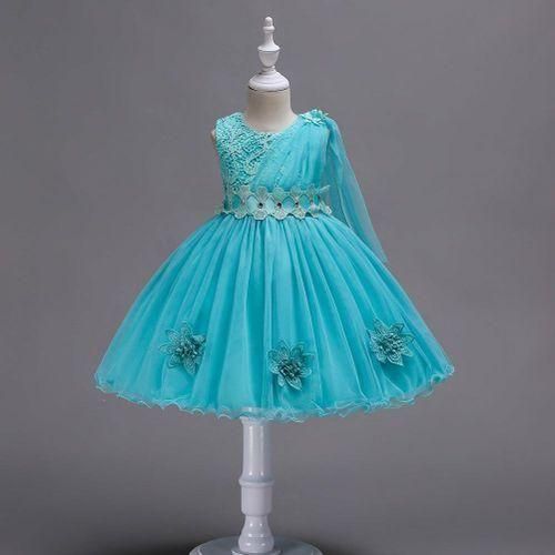 Princess Dress Sleeveless Girls Kids Party Dress Blue