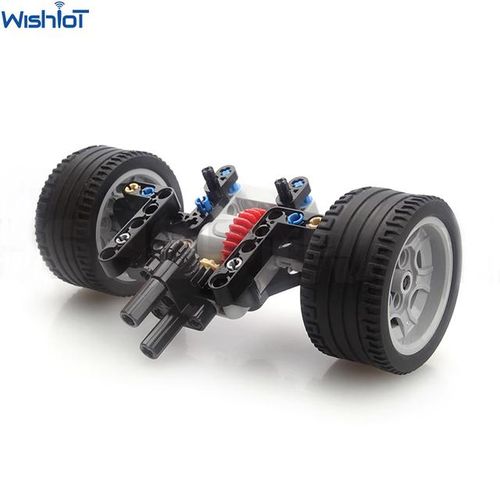 MOC Simple Power Steering System Differentials Gears Axle Beam 56*28 Wheels Legoeds-compatible Building Blocks Drive Car