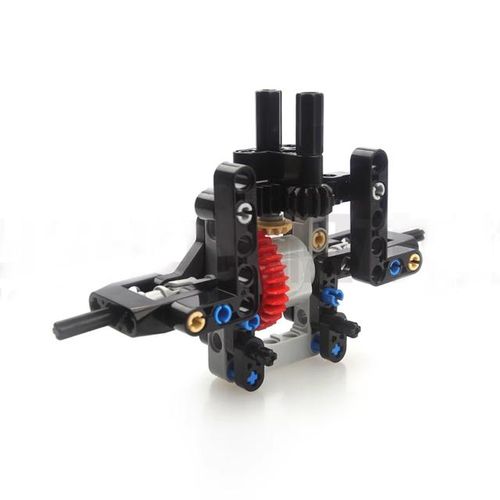 MOC Simple Power Steering System Differentials Gears Axle Beam 56*28 Wheels Legoeds-compatible Building Blocks Drive Car