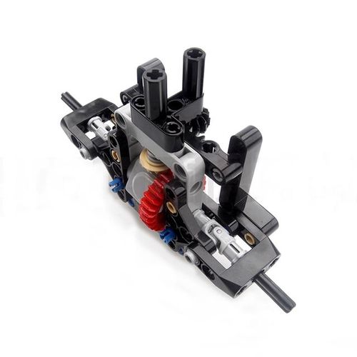 MOC Simple Power Steering System Differentials Gears Axle Beam 56*28 Wheels Legoeds-compatible Building Blocks Drive Car
