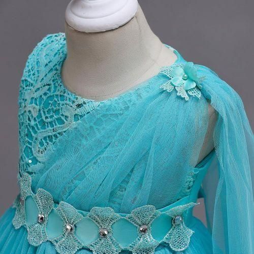 Princess Dress Sleeveless Girls Kids Party Dress Blue