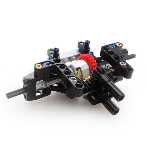 MOC Simple Power Steering System Differentials Gears Axle Beam 56*28 Wheels Legoeds-compatible Building Blocks Drive Car