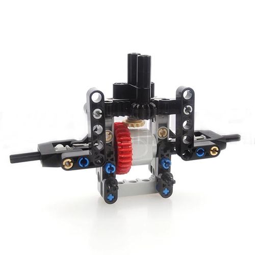 MOC Simple Power Steering System Differentials Gears Axle Beam 56*28 Wheels Legoeds-compatible Building Blocks Drive Car