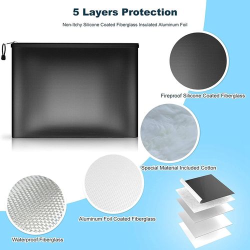 Fireproof Money Pouch Multipurpose Fireproof Document