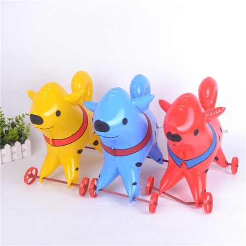 Children's Inflatable Pulling Car Toys Creative Fun Kids Walker Pull-wire Cartoon Cute Little Animal Series PVC Inflatable