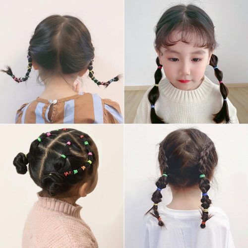 500/1000/2000 Pcs/set Girls Colourful Disposable Rubber Band Hair Ties Children Ponytail Holder Bands Kids Hair Accessories