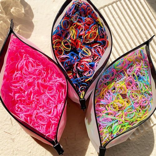 500/1000/2000 Pcs/set Girls Colourful Disposable Rubber Band Hair Ties Children Ponytail Holder Bands Kids Hair Accessories