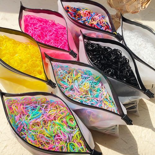 500/1000/2000 Pcs/set Girls Colourful Disposable Rubber Band Hair Ties Children Ponytail Holder Bands Kids Hair Accessories