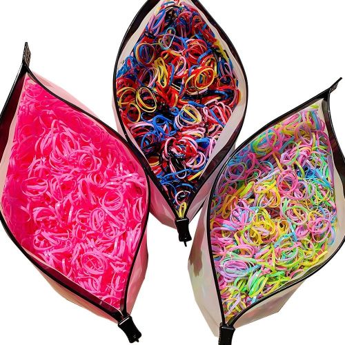 500/1000/2000 Pcs/set Girls Colourful Disposable Rubber Band Hair Ties Children Ponytail Holder Bands Kids Hair Accessories