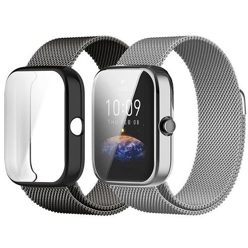 Funda De Reloj De Correa De Metal Para Bip 3 Pro Accesorios De Reloj Pulsera De Malla De Bucle Magnético Para Bip3 Cubierta Protectora De Correa