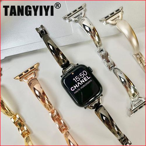Metal Bracelet Strap For Watch Series 8 7 6 Se 5 4 45mm 44mm 42mm Luxury Bend D Band Iwatch Ultra 49mm 40mm 38mm